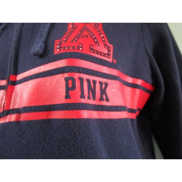 U of A Rhinestone Victorias Secret PINK Navy Red Hoodie Sweatshirt 5th Ocean Sm - Picture 11 of 13